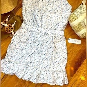 Rachel Zoe linen ditsy floral skirt sz L nwt